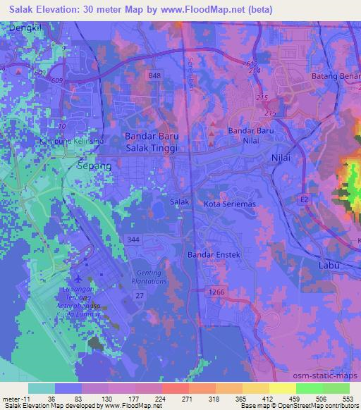 Salak,Malaysia Elevation Map