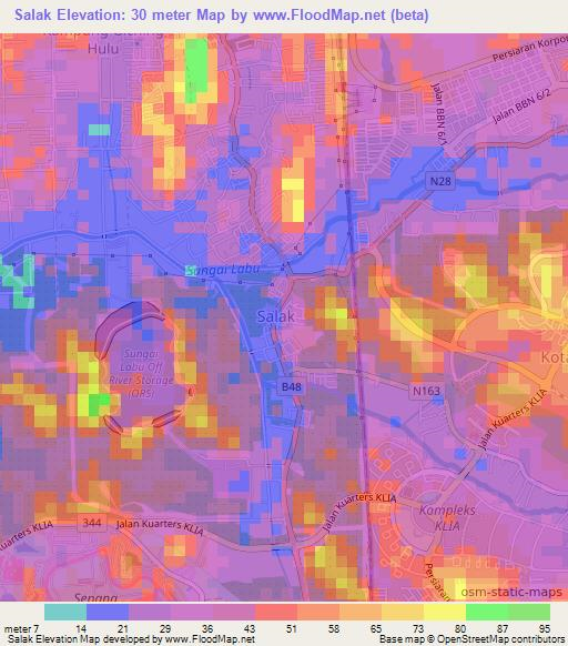 Salak,Malaysia Elevation Map