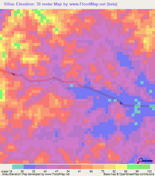 Siliau,Malaysia Elevation Map