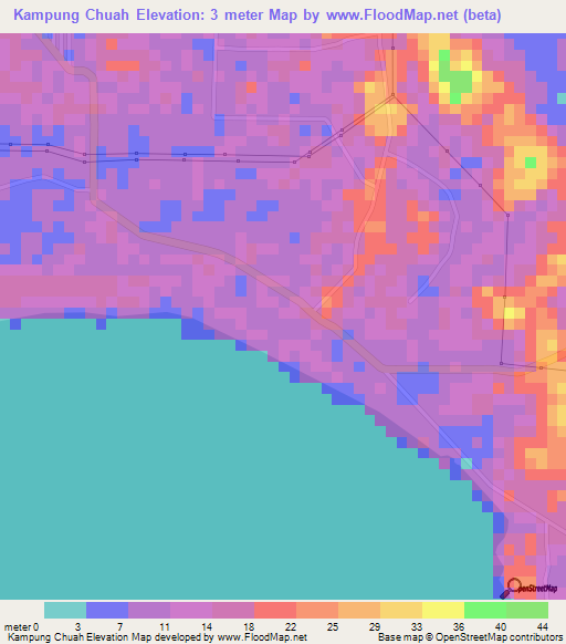 Kampung Chuah,Malaysia Elevation Map