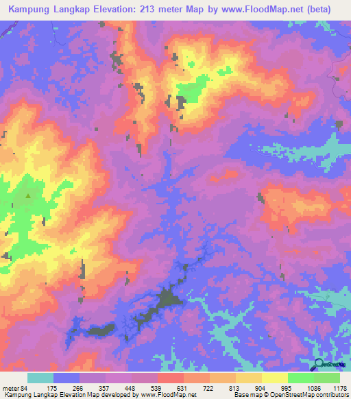 Kampung Langkap,Malaysia Elevation Map