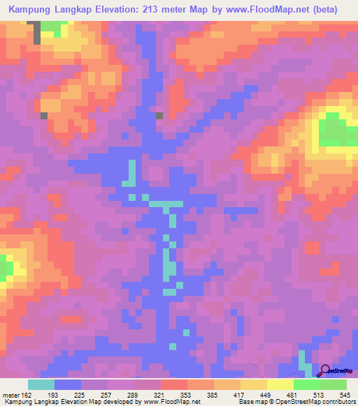 Kampung Langkap,Malaysia Elevation Map