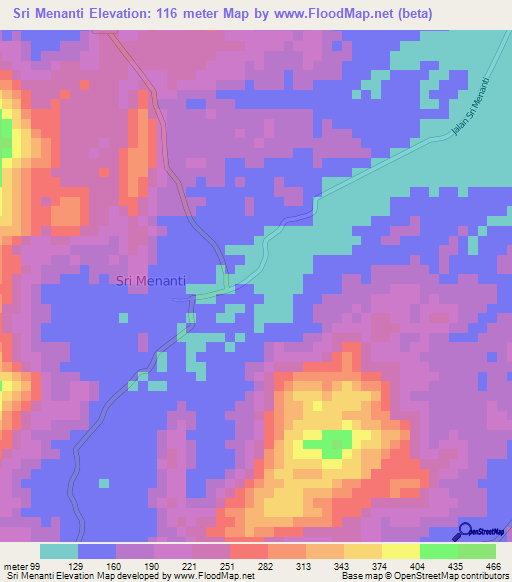 Sri Menanti,Malaysia Elevation Map