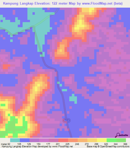 Kampung Langkap,Malaysia Elevation Map