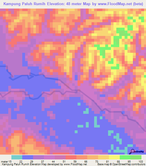 Kampung Paluh Rumih,Malaysia Elevation Map