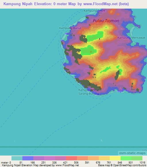 Kampung Nipah,Malaysia Elevation Map