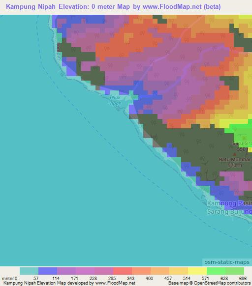 Kampung Nipah,Malaysia Elevation Map