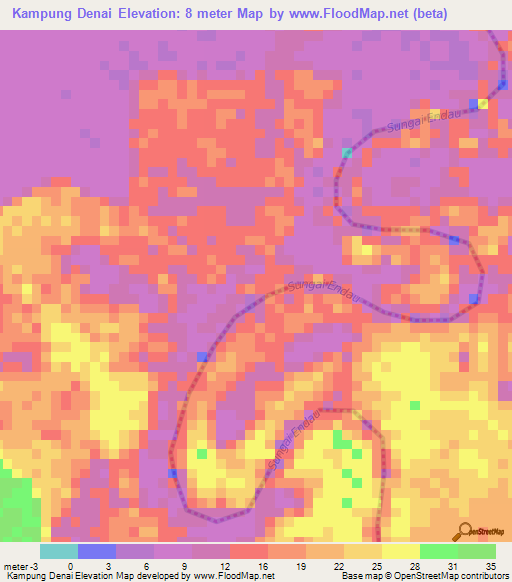 Kampung Denai,Malaysia Elevation Map