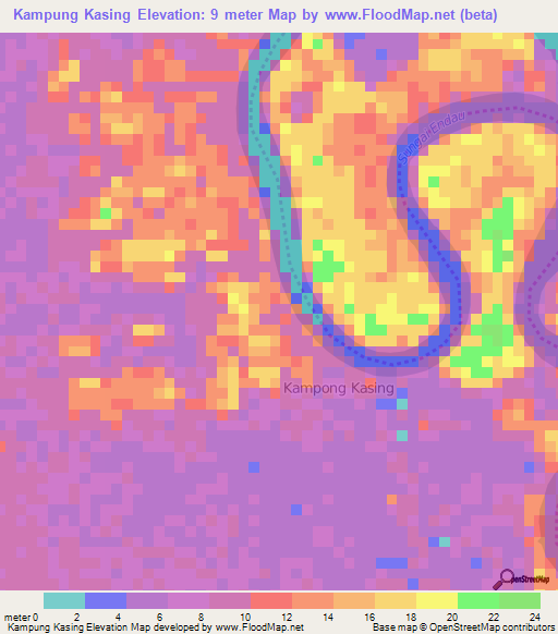 Kampung Kasing,Malaysia Elevation Map