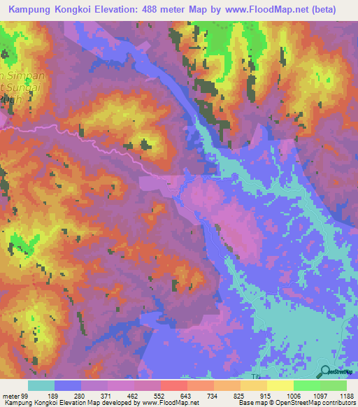 Kampung Kongkoi,Malaysia Elevation Map