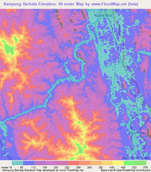 Kampung Berhala,Malaysia Elevation Map