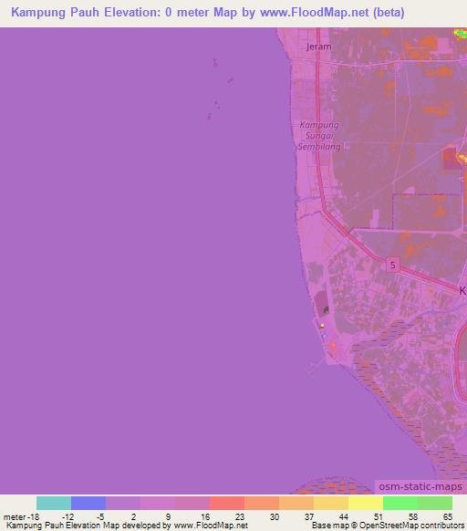 Kampung Pauh,Malaysia Elevation Map