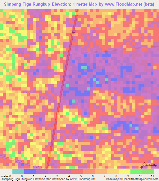 Simpang Tiga Rungkup,Malaysia Elevation Map