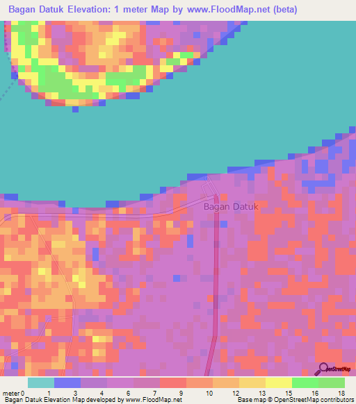 Bagan Datuk,Malaysia Elevation Map