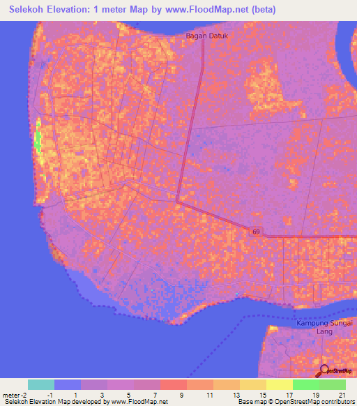 Selekoh,Malaysia Elevation Map