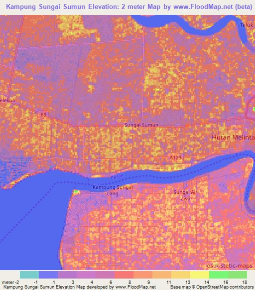 Kampung Sungai Sumun,Malaysia Elevation Map