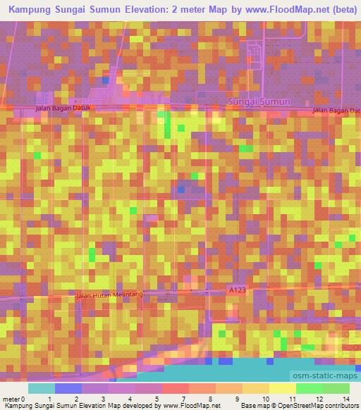 Kampung Sungai Sumun,Malaysia Elevation Map