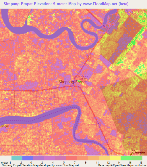 Simpang Empat,Malaysia Elevation Map