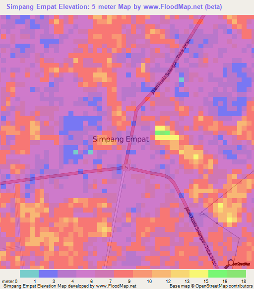 Simpang Empat,Malaysia Elevation Map