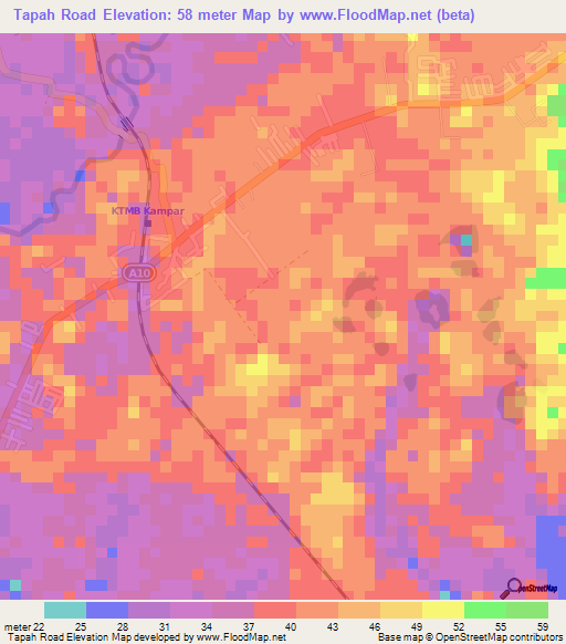 Tapah Road,Malaysia Elevation Map