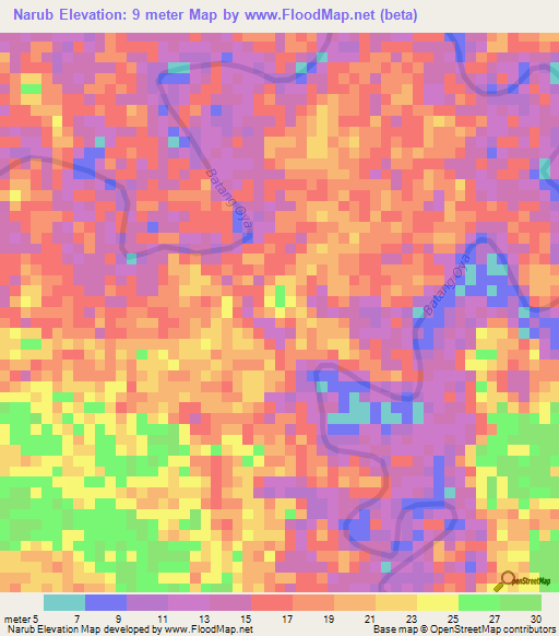 Narub,Malaysia Elevation Map