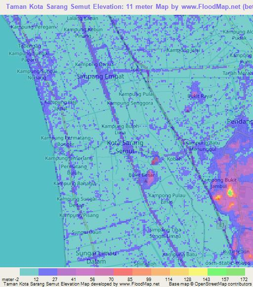 Taman Kota Sarang Semut,Malaysia Elevation Map