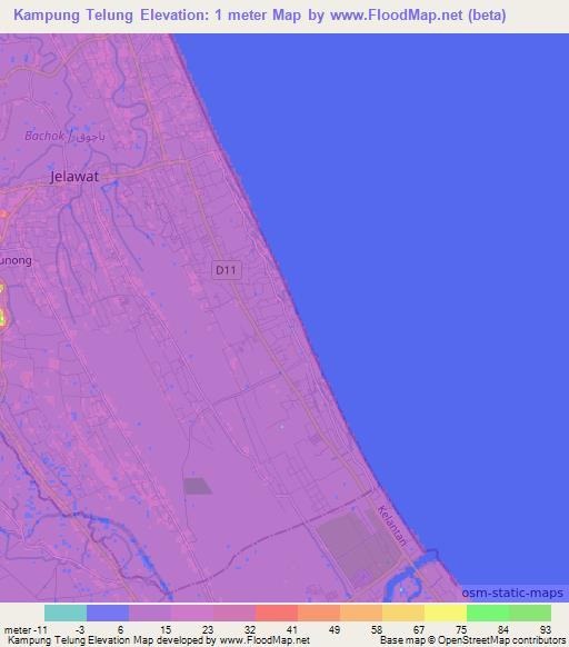 Kampung Telung,Malaysia Elevation Map