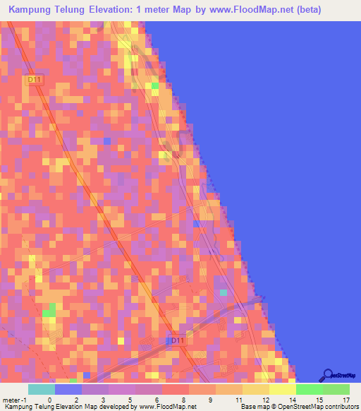 Kampung Telung,Malaysia Elevation Map