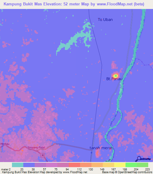 Kampung Bukit Mas,Malaysia Elevation Map