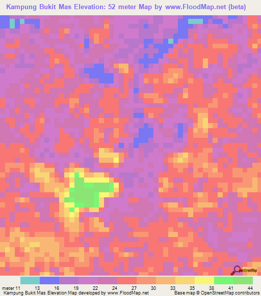 Kampung Bukit Mas,Malaysia Elevation Map