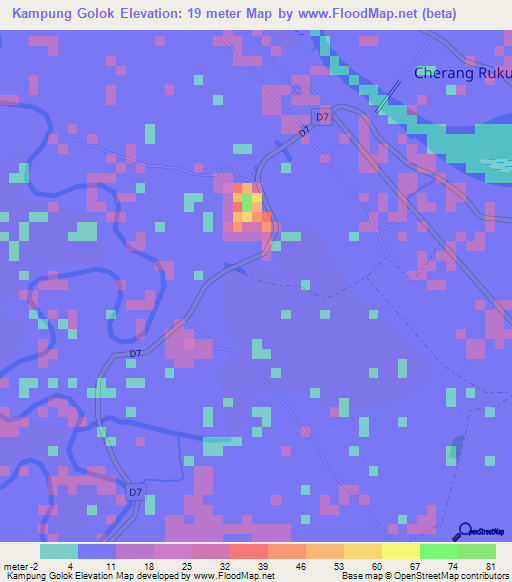 Kampung Golok,Malaysia Elevation Map