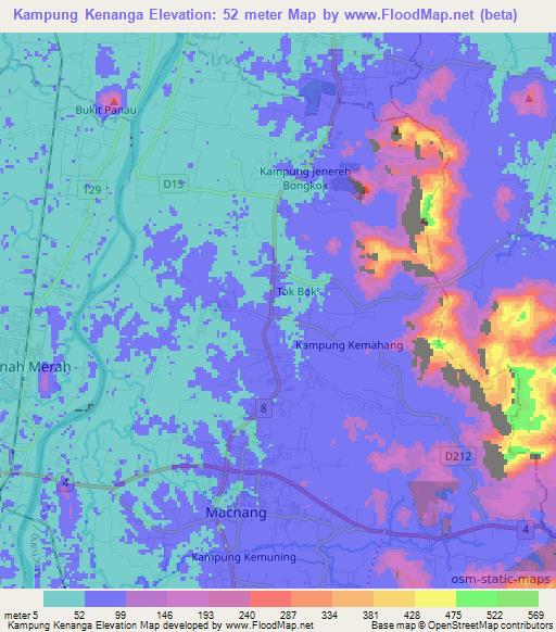 Kampung Kenanga,Malaysia Elevation Map