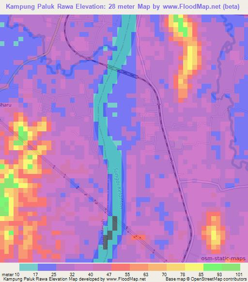 Kampung Paluk Rawa,Malaysia Elevation Map