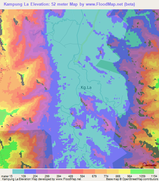 Kampung La,Malaysia Elevation Map