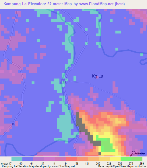 Kampung La,Malaysia Elevation Map