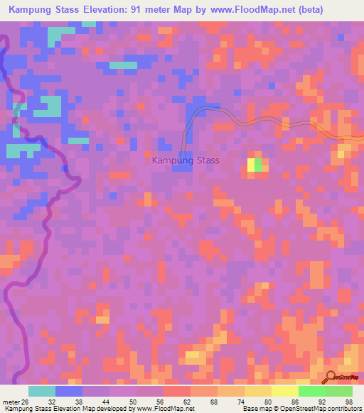 Kampung Stass,Malaysia Elevation Map
