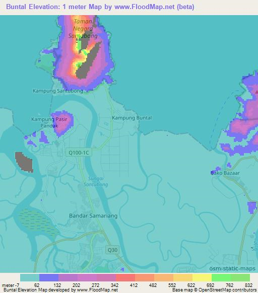 Buntal,Malaysia Elevation Map