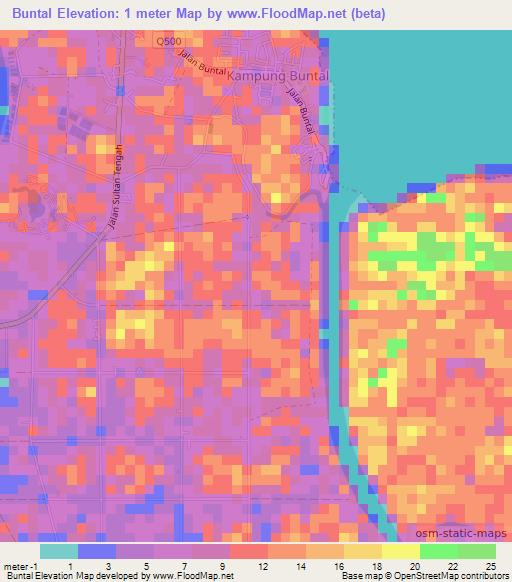 Buntal,Malaysia Elevation Map