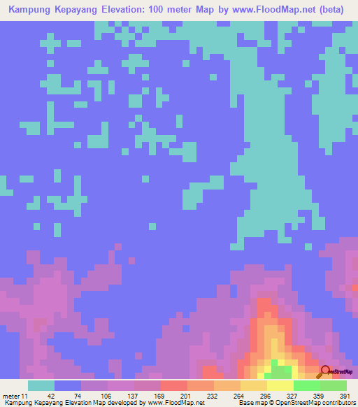 Kampung Kepayang,Malaysia Elevation Map