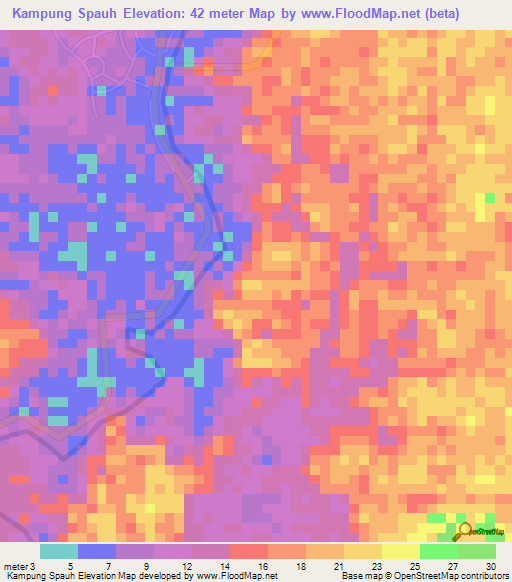 Kampung Spauh,Malaysia Elevation Map