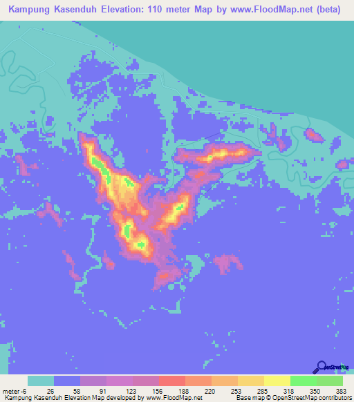 Kampung Kasenduh,Malaysia Elevation Map