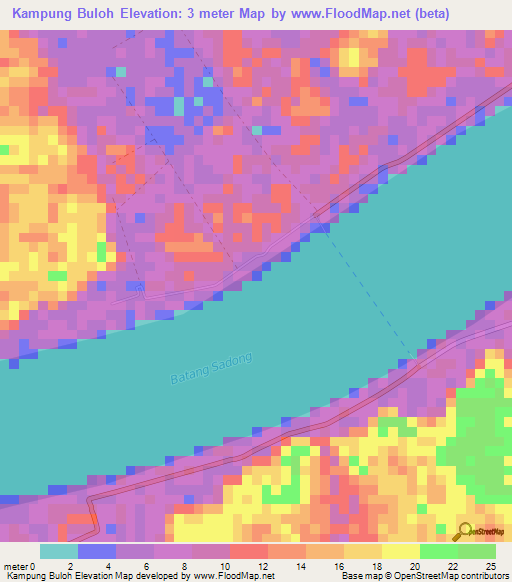 Kampung Buloh,Malaysia Elevation Map