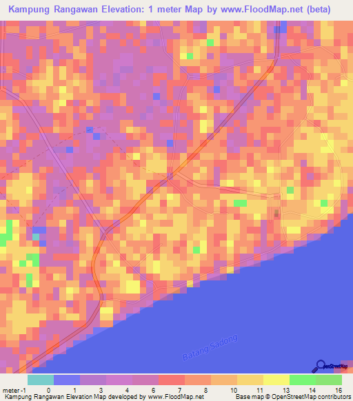 Kampung Rangawan,Malaysia Elevation Map