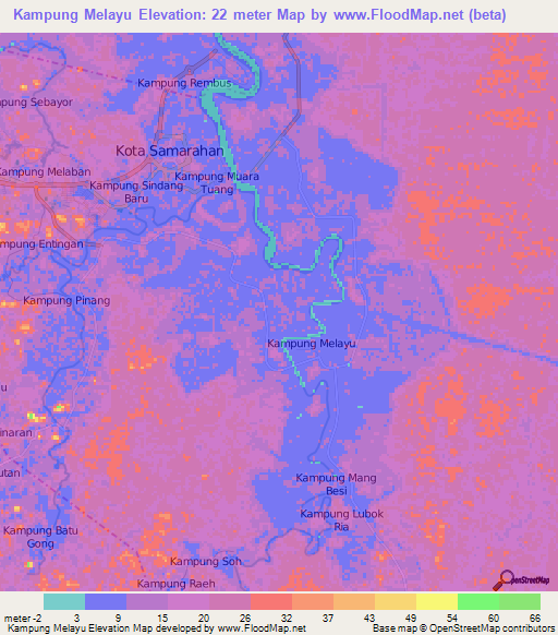 Kampung Melayu,Malaysia Elevation Map