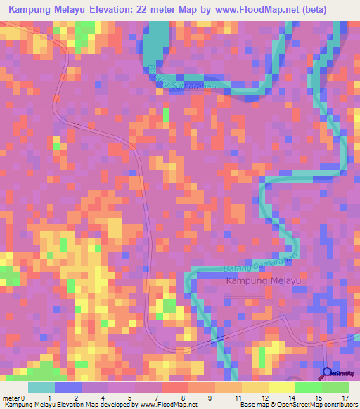 Kampung Melayu,Malaysia Elevation Map