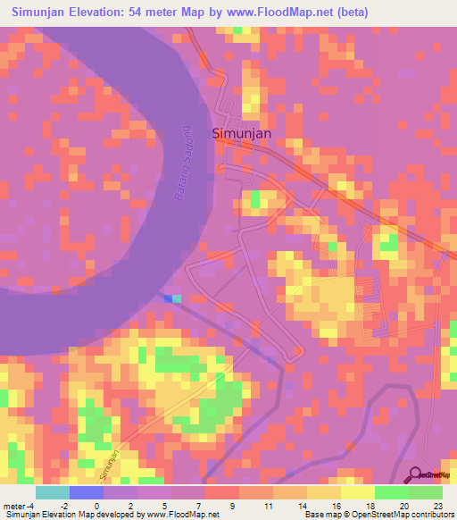 Simunjan,Malaysia Elevation Map