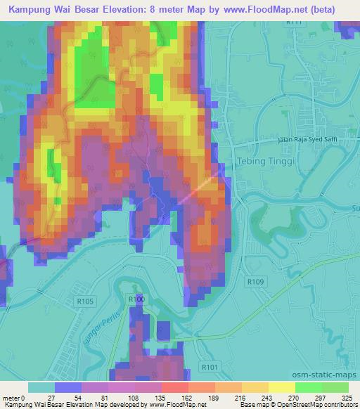 Kampung Wai Besar,Malaysia Elevation Map