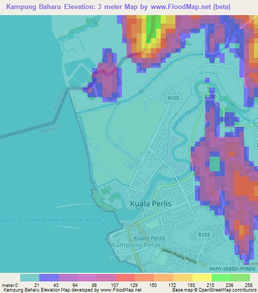 Kampung Baharu,Malaysia Elevation Map