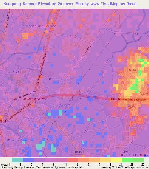 Kampung Kerangi,Malaysia Elevation Map