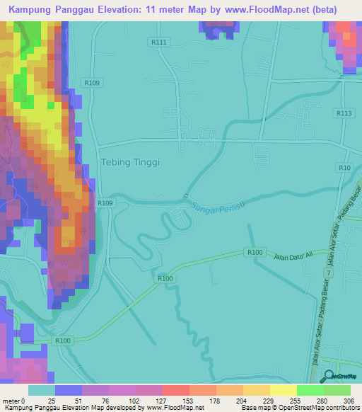 Kampung Panggau,Malaysia Elevation Map